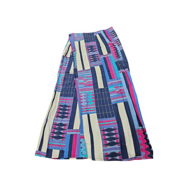 Vintage Puritan Forever Young Aztec Geometric Bold Print Wrap Midi Skirt Size M - Picture 1 of 8